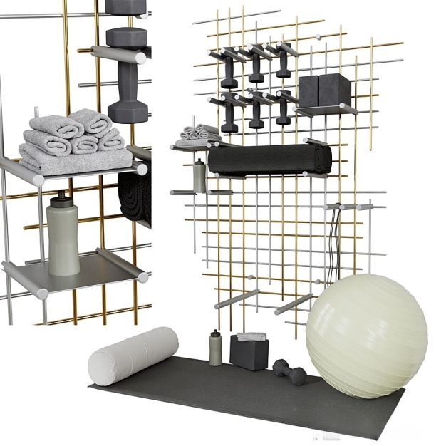 现代瑜伽用品健身器材3D模型