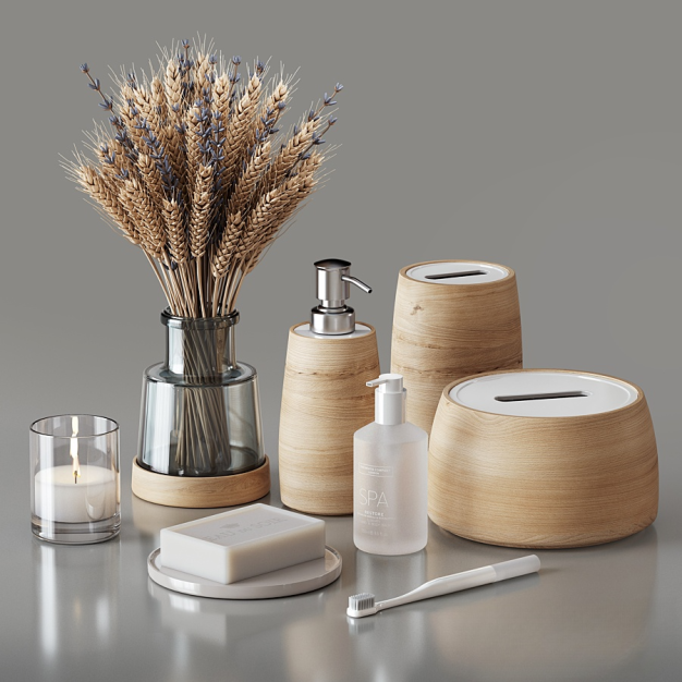 现代麦穗花瓶洗涤用品3D模型