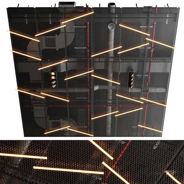 工业风吊顶3D模型