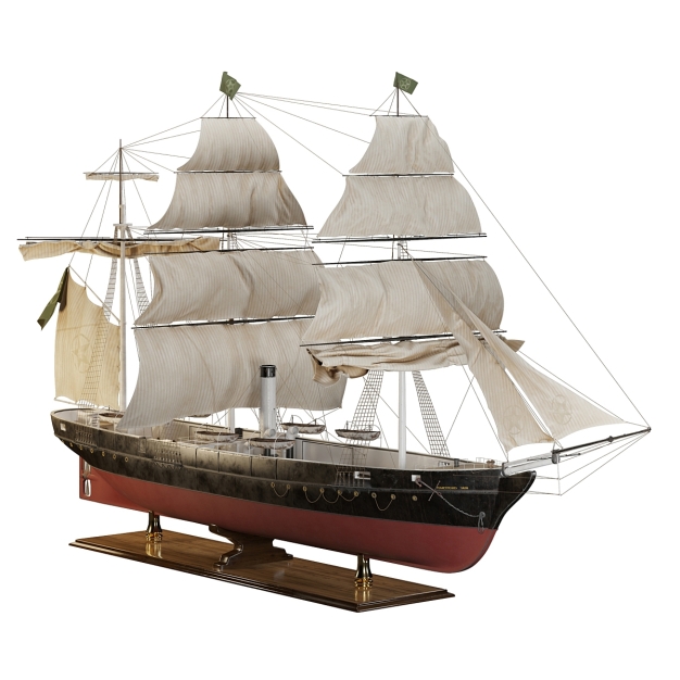 帆船摆件3D模型