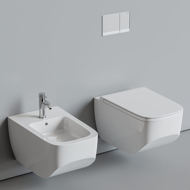 现代马桶坐便器3D模型