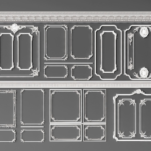 欧式雕花石膏线3D模型