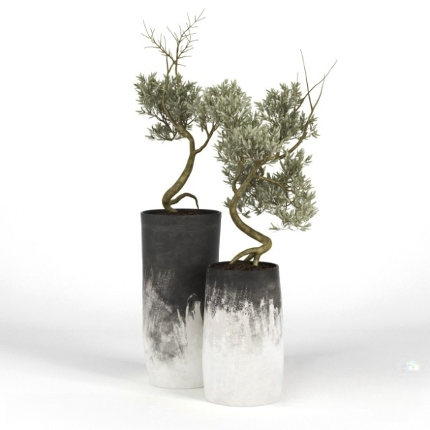 新中式植物盆栽3D模型