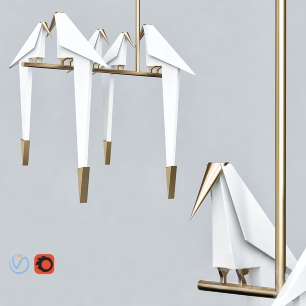 现代千纸鹤吊灯3D模型