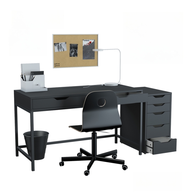 现代办公桌椅组合3D模型