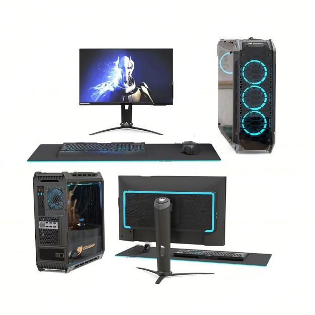 电脑 主机 键盘 显示屏3D模型