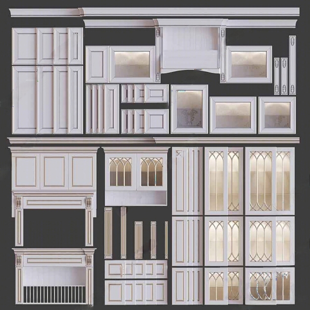 简欧门板3D模型