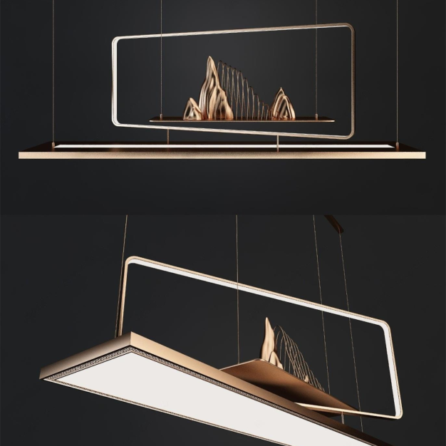 新中式吊灯3D模型