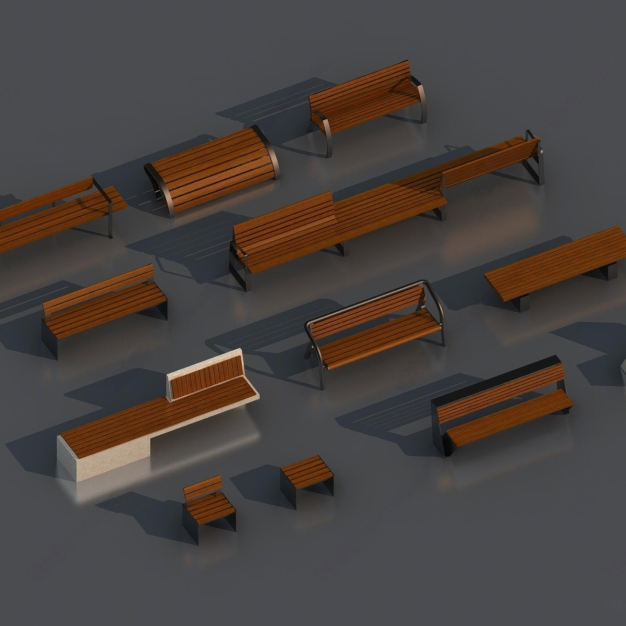 公共座椅 排椅3D模型