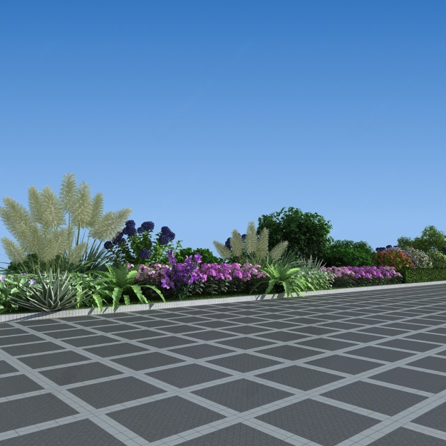 花坛 绿植3D模型