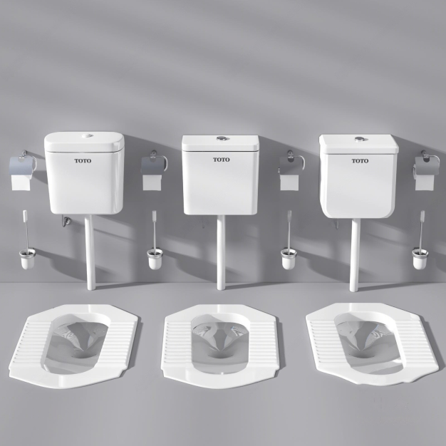 现代蹲便器冲水箱组合3D模型