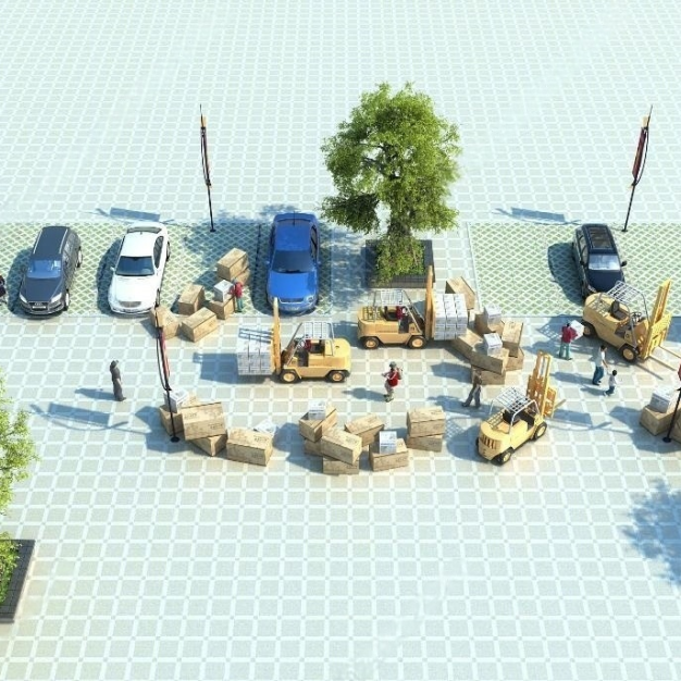 货物 叉车3D模型