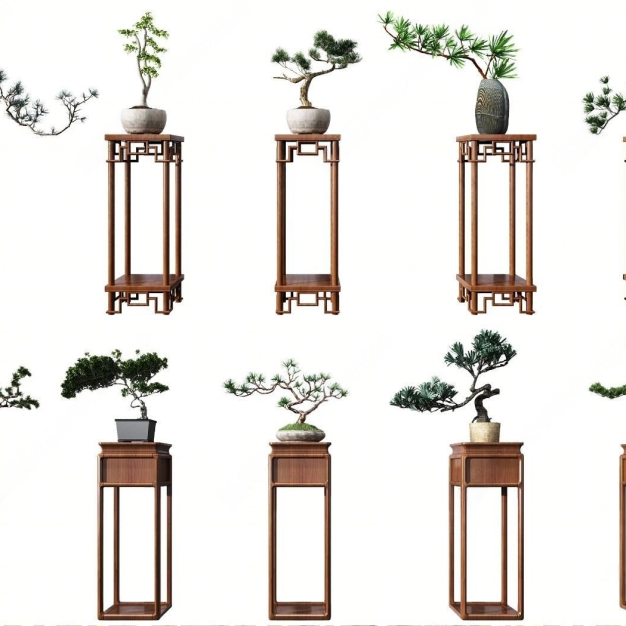 花架 盆栽摆件3D模型