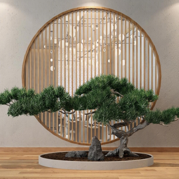 新中式 植物盆栽3D模型