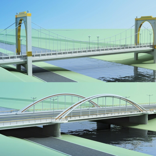 跨河公路大桥3D模型