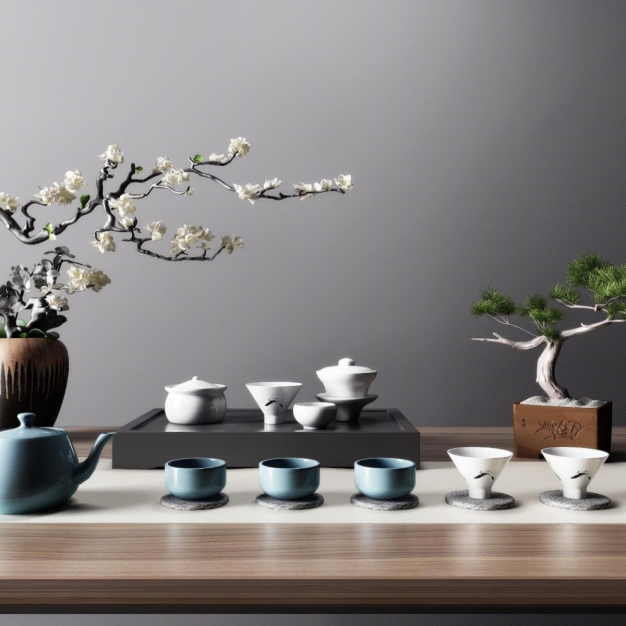 新中式茶具 茶杯3D模型