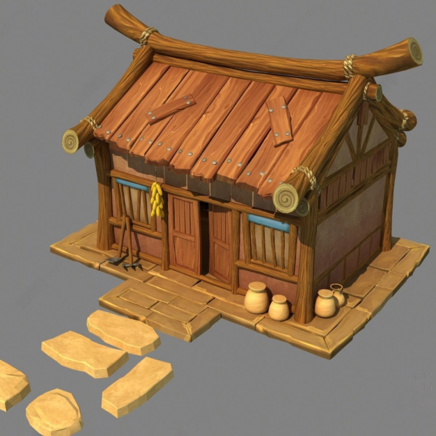 卡通木屋3D模型