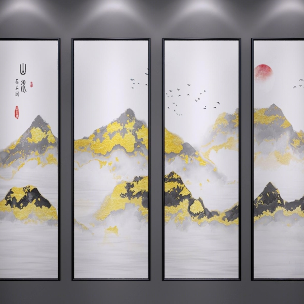 新中式装饰画3D模型
