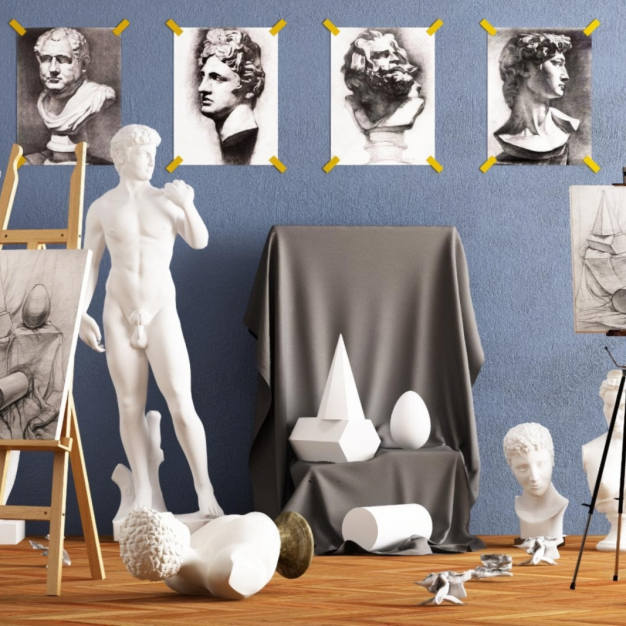 画板 石膏雕塑 美术器材3D模型