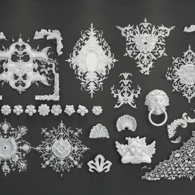 石膏雕花3D模型