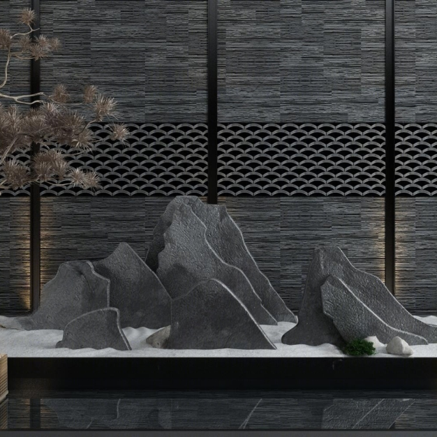 枯山水 假山园艺小品3D模型