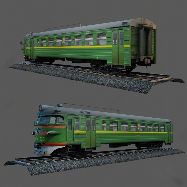 绿皮火车3D模型