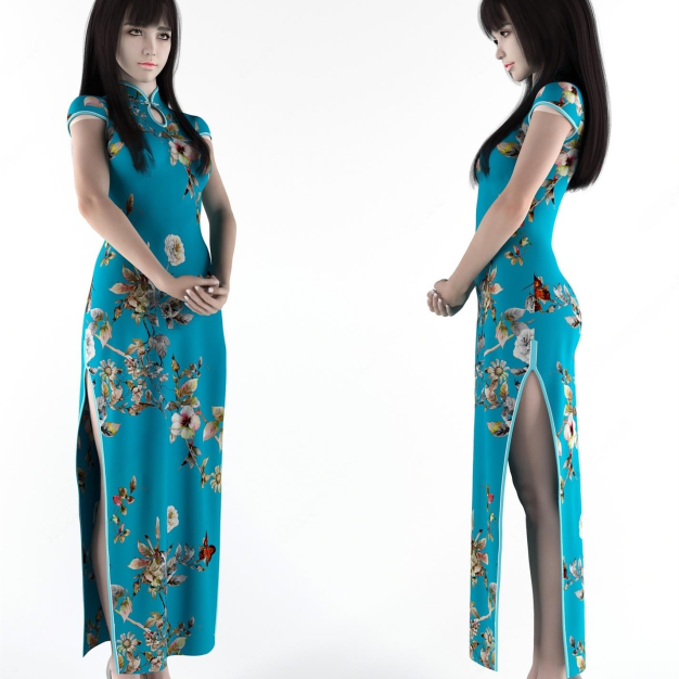 旗袍女人3D模型
