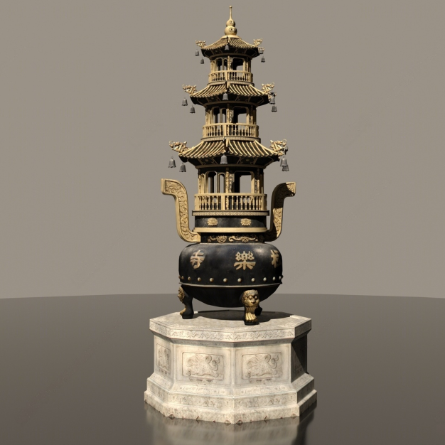 中式香炉3D模型