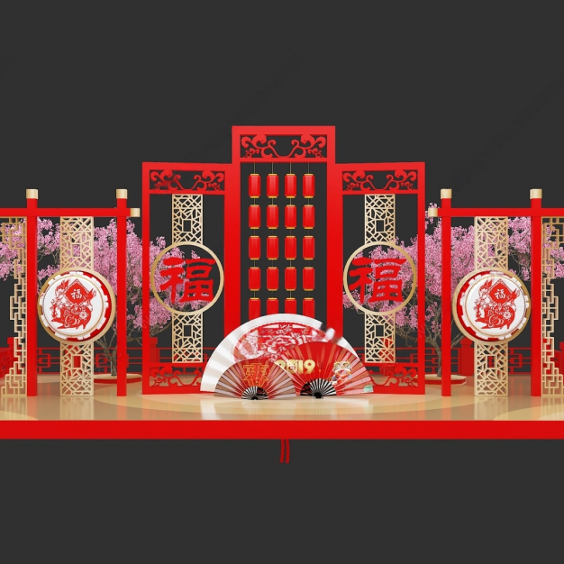 新中式美陈3D模型