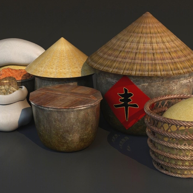 米仓 米缸 农产品3D模型