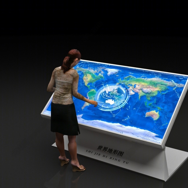 一体机 世界地图电子沙盘3D模型