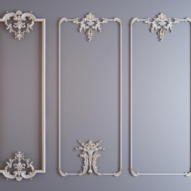 石膏雕花 线条3D模型
