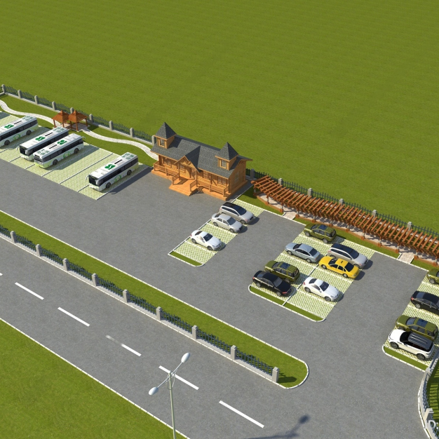 露台停车场3D模型