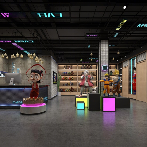 工业风动漫展厅3D模型