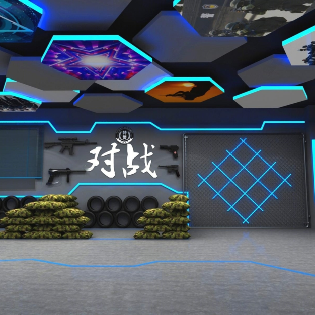 工业风射击体验馆3D模型