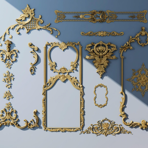 简欧雕花3D模型