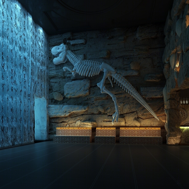  现代博物馆展厅3D模型