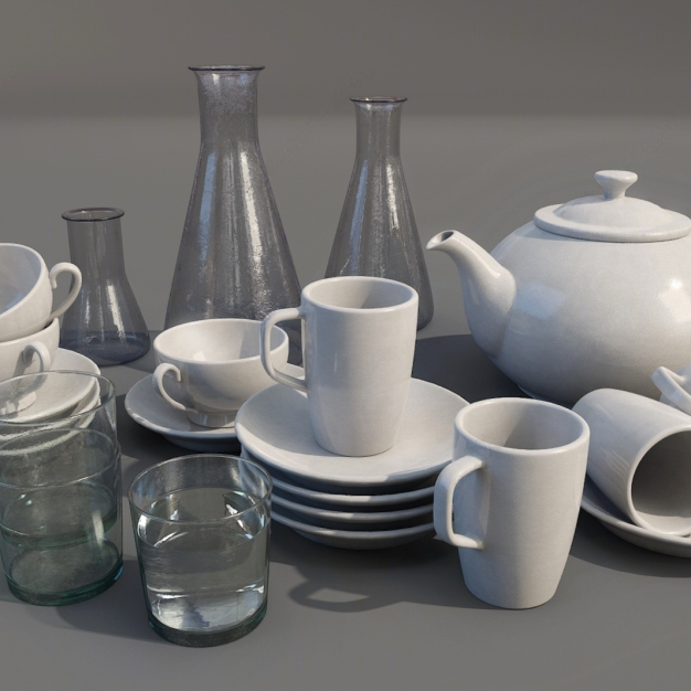 餐具组合3D模型