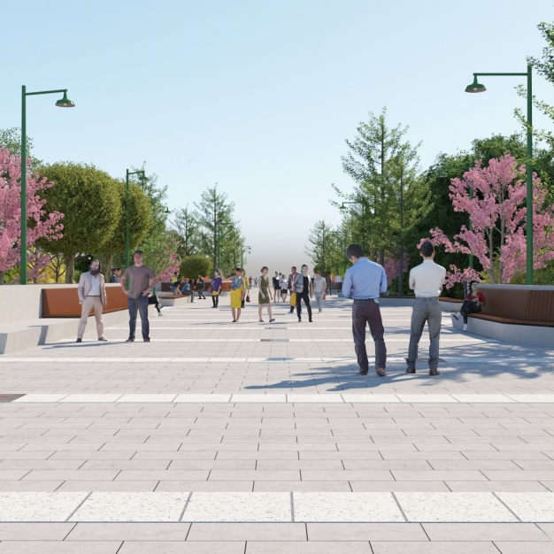 公园道路园林景观3D模型