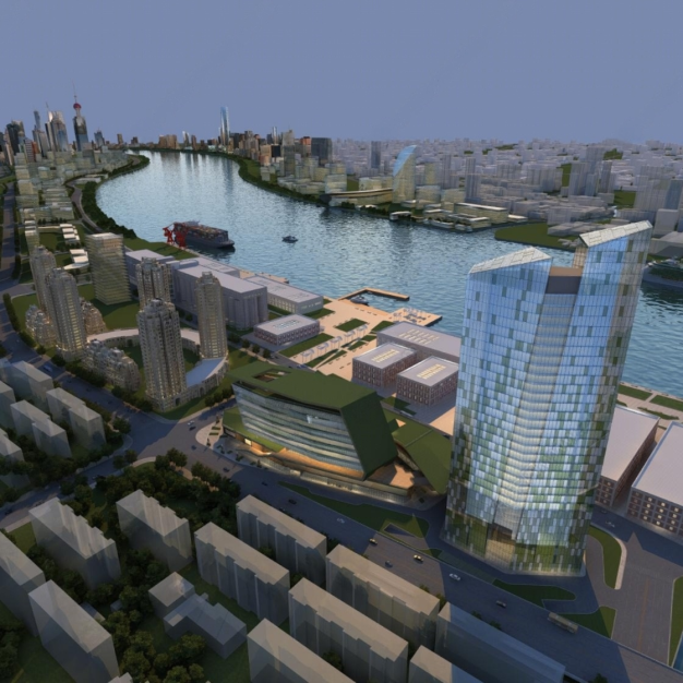 现代城市规划3D模型