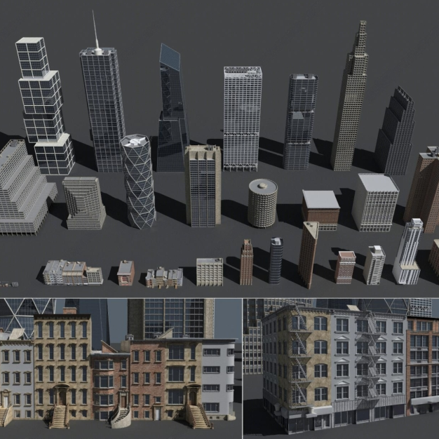 高层办公大楼建筑3D模型