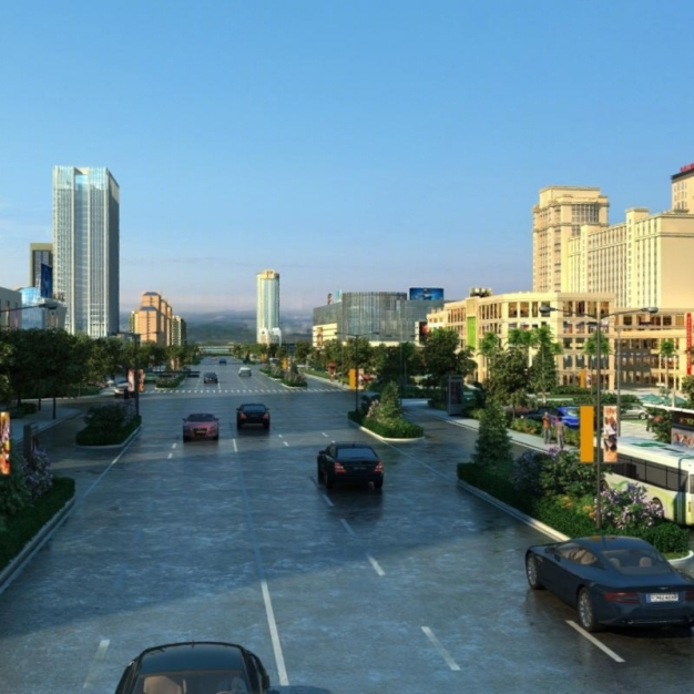  现代城市街道3D模型