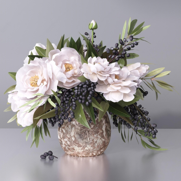 花瓶 花艺3D模型