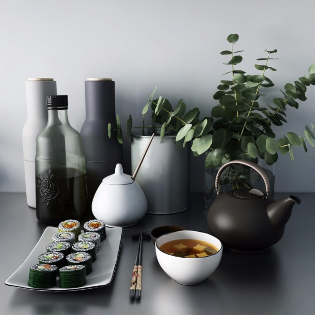 餐具 食物 花艺3D模型