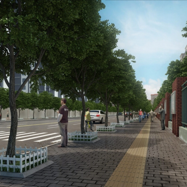 户外街道路面景观3D模型