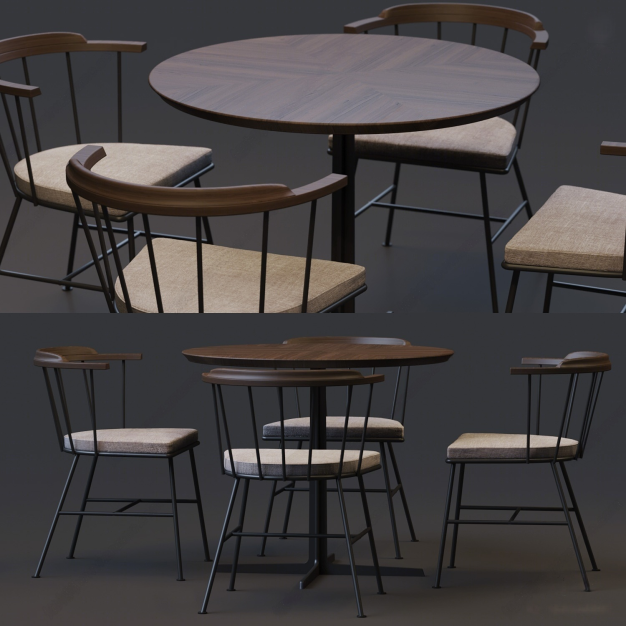 现代餐桌椅3D模型