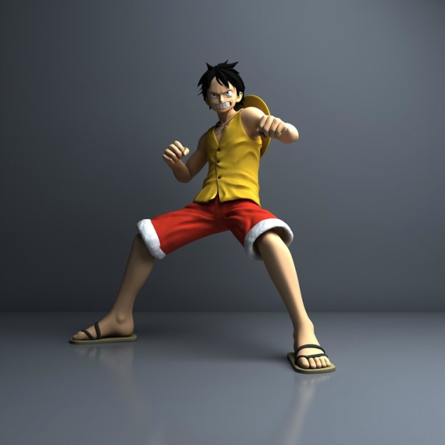 海贼王路飞动漫人物3D模型