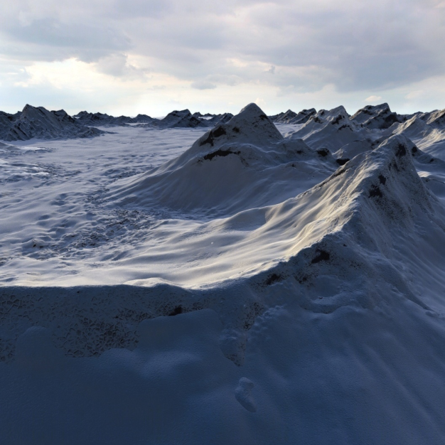  现代雪山山脉景观3D模型