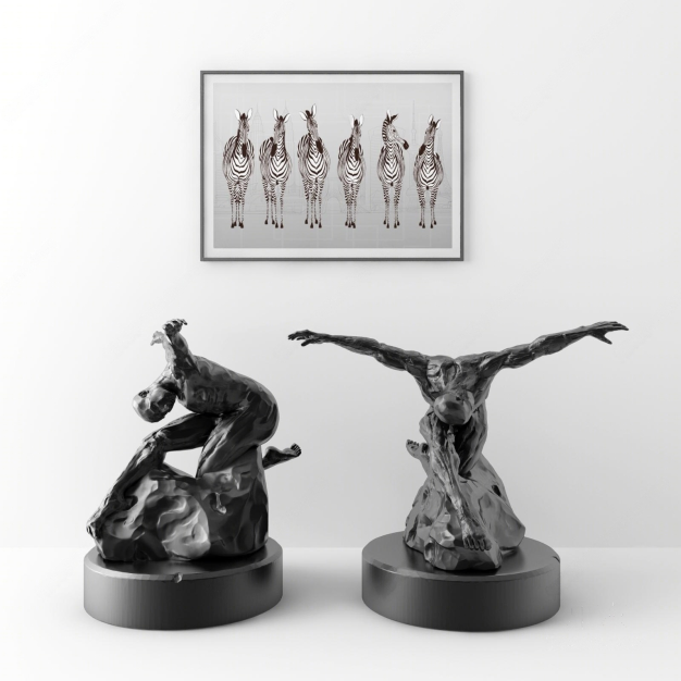 现代艺术人物雕塑3D模型