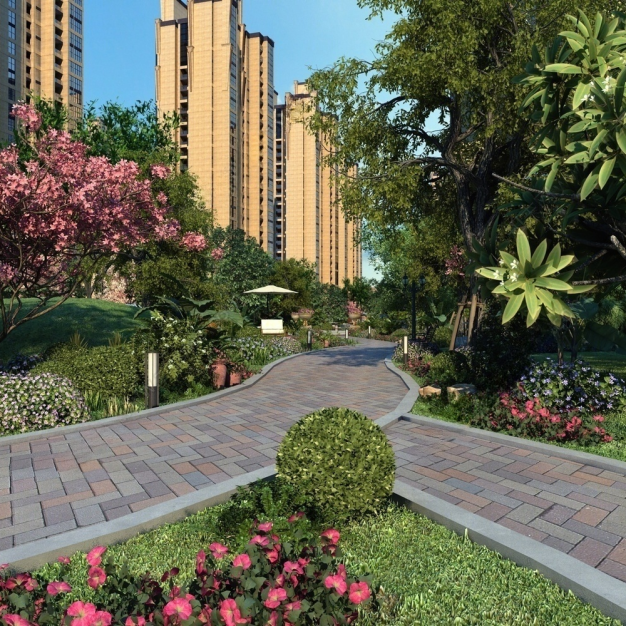 小区内部景观3D模型